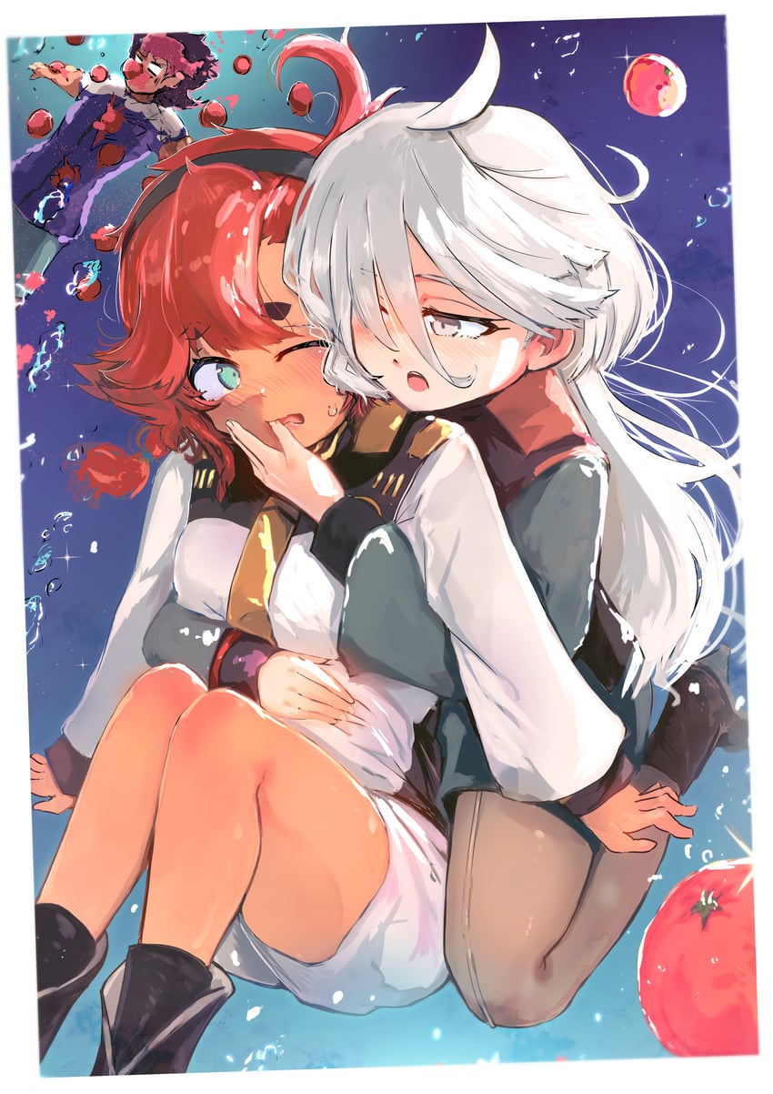 suletta mercury, miorine rembran, and guel jeturk (gundam and 1 more) drawn by icarus_(2010741)