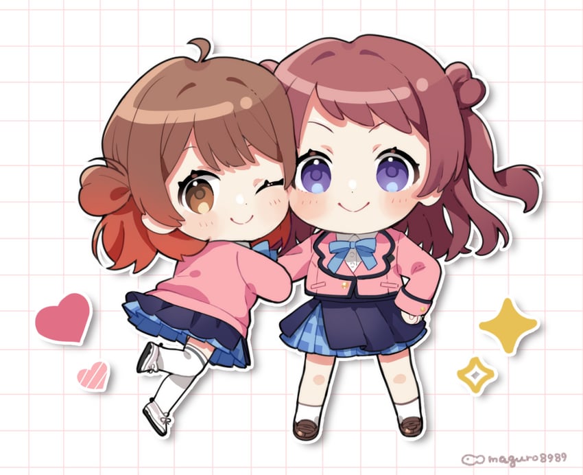 hanami ume and hanami saki (idolmaster and 1 more) drawn by binchou_maguro