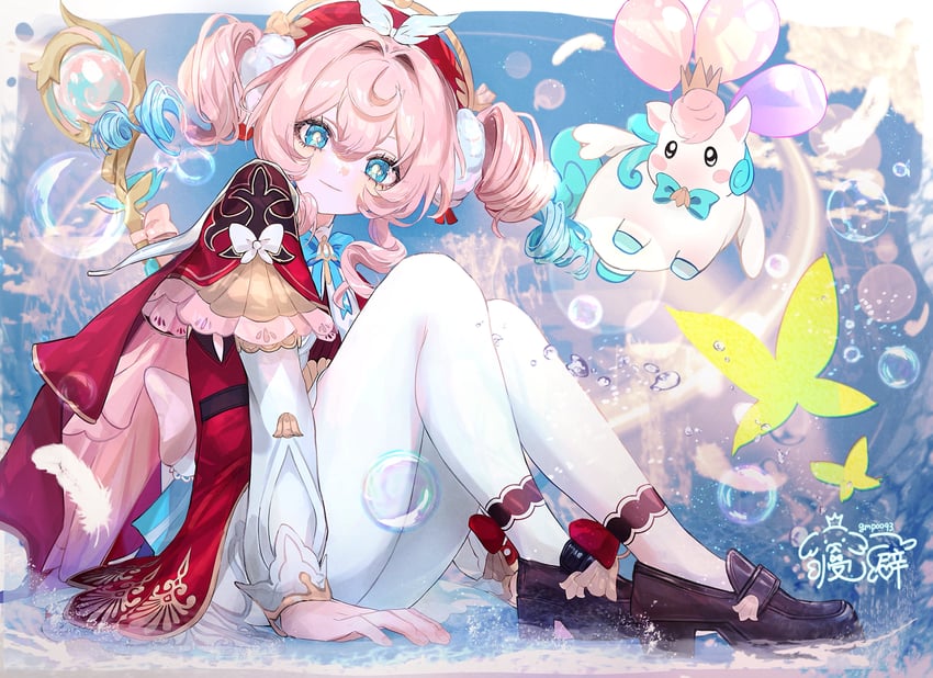 hyacine and little ica (honkai and 1 more) drawn by gmpoo93