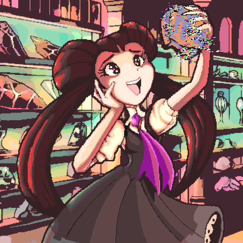roxanne and missingno. (pokemon and 1 more) drawn by saint_delys