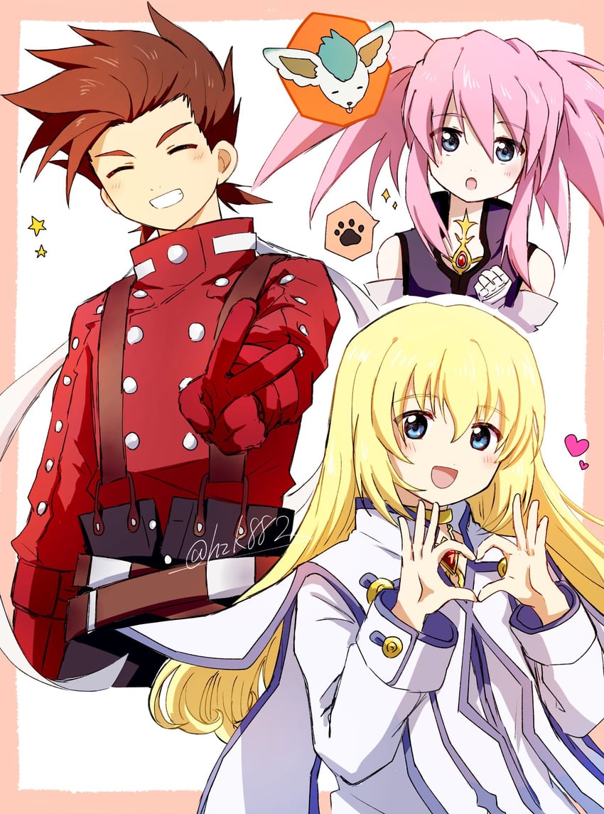 colette brunel, lloyd irving, presea combatir, and noishe (tales of and 1 more) drawn by hzk882