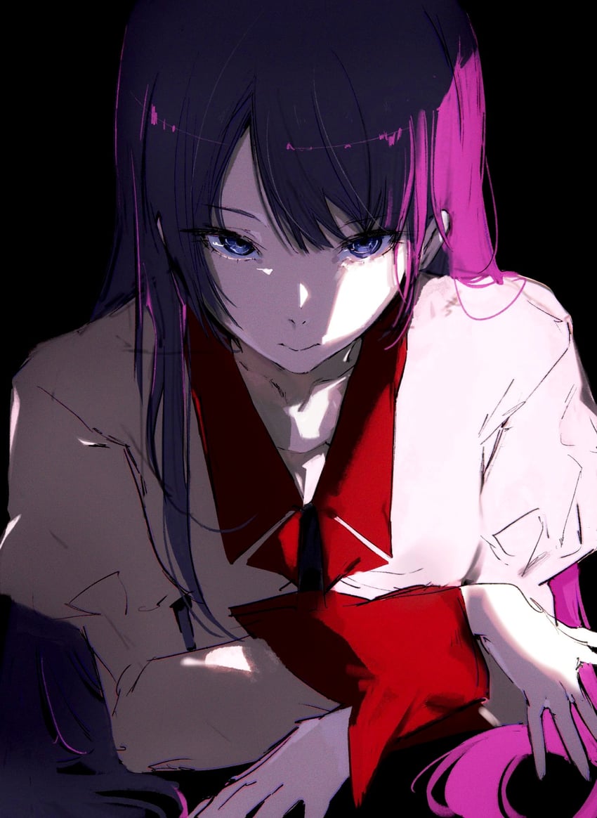 senjougahara hitagi (monogatari and 1 more) drawn by moku_(muooku)