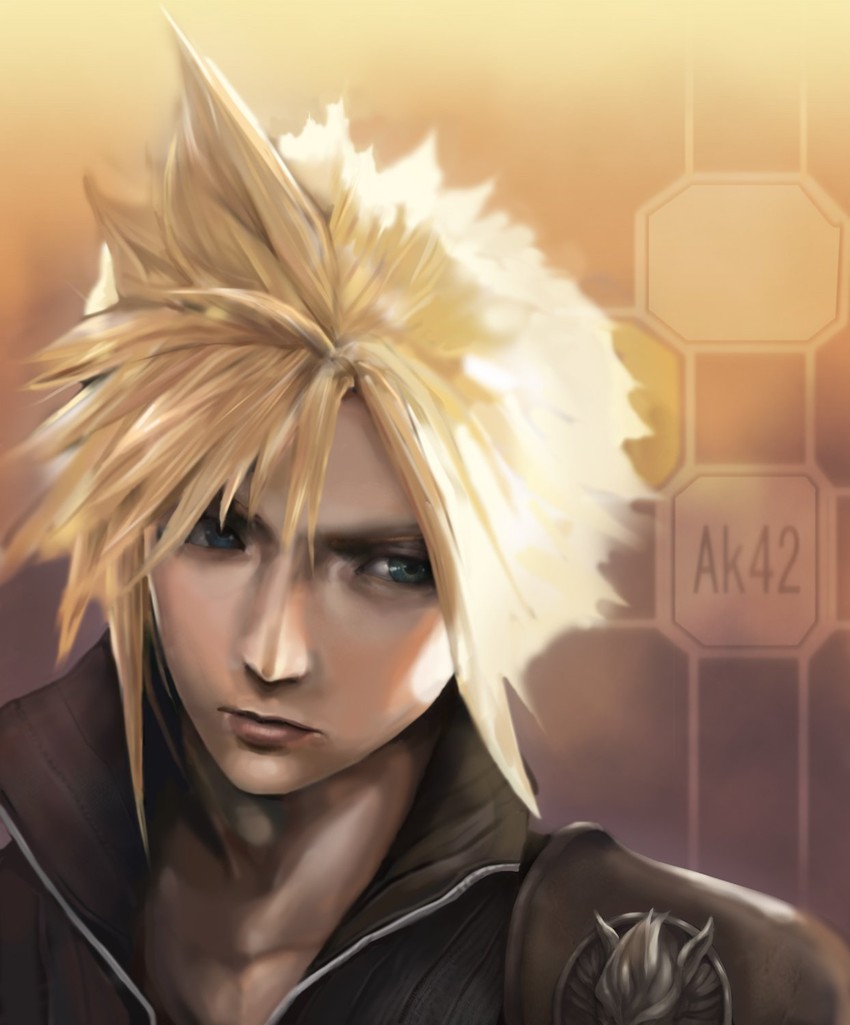 cloud strife (final fantasy and 2 more) drawn by miche