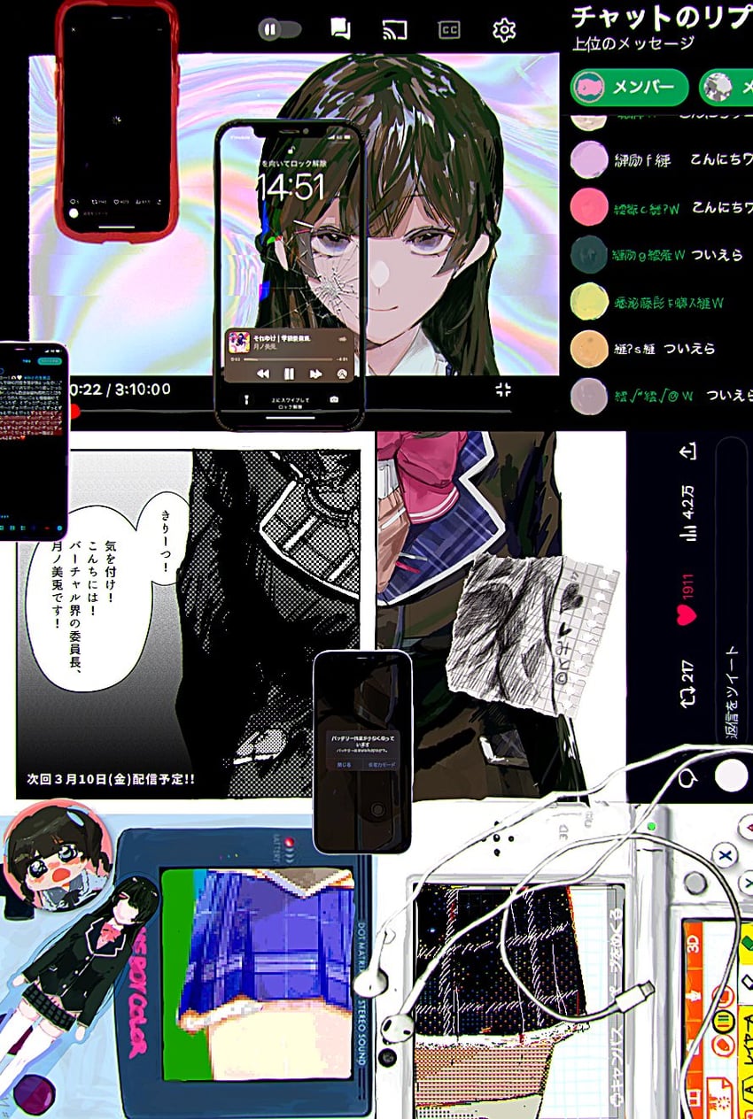 tsukino mito (nijisanji and 1 more) drawn by azuma_kurumi