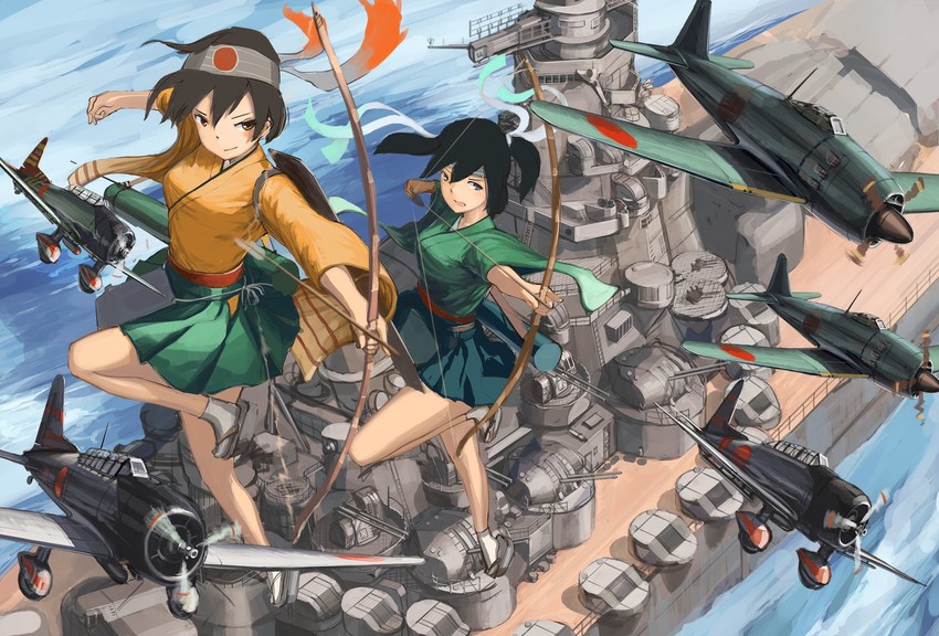 souryuu, hiryuu, hiryuu kai ni, souryuu kai ni, and type 99 dive bomber fairy (kantai collection) drawn by doraxi