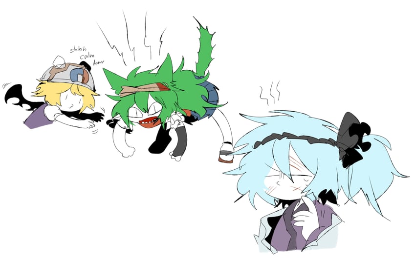 fujiwara no iyozane, taira no fumikado, and umatachi tsugumi (len'en) drawn by ling_s