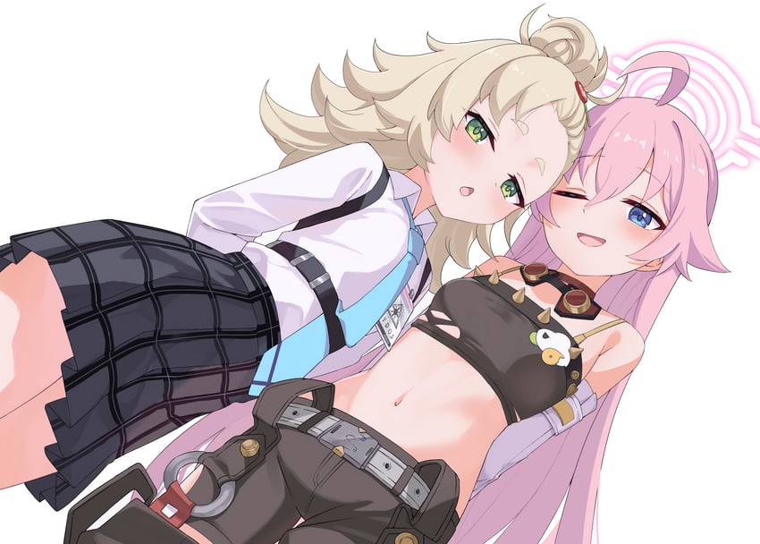 hoshino and piper wheel (blue archive and 1 more) drawn by feza_chen_(ushaku)