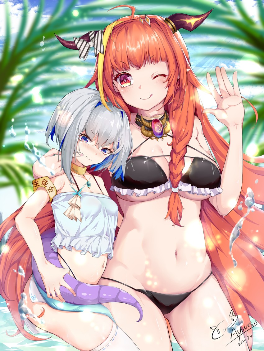 amane kanata and kiryu coco (hololive) drawn by yuyeduo_ayumu