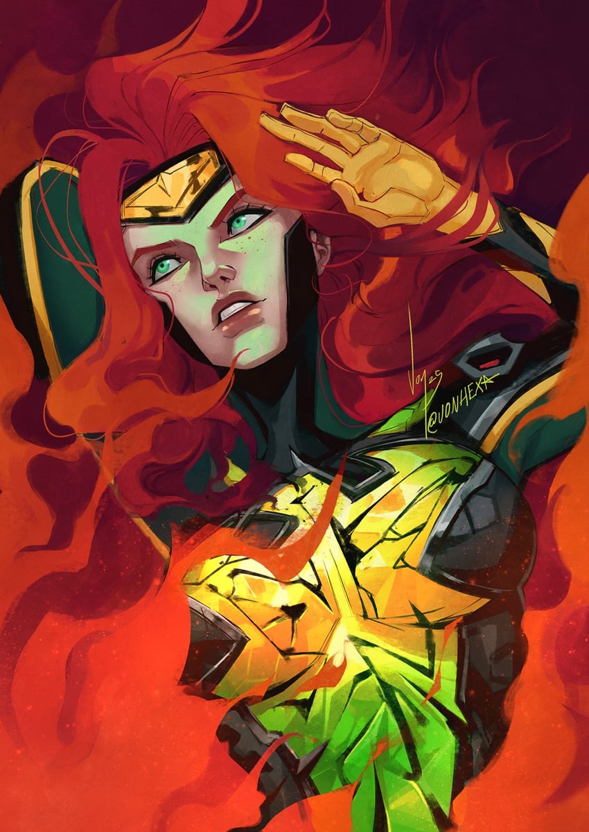 jean grey and phoenix (marvel and 2 more) drawn by vontvirus
