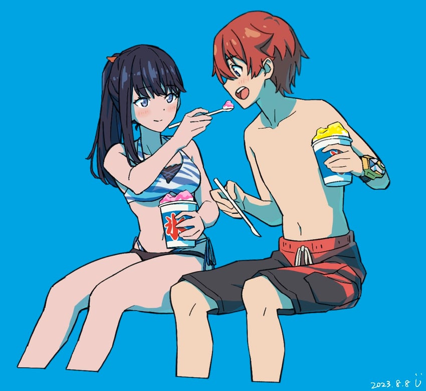 takarada rikka and hibiki yuuta (gridman universe and 1 more) drawn by pisto1star