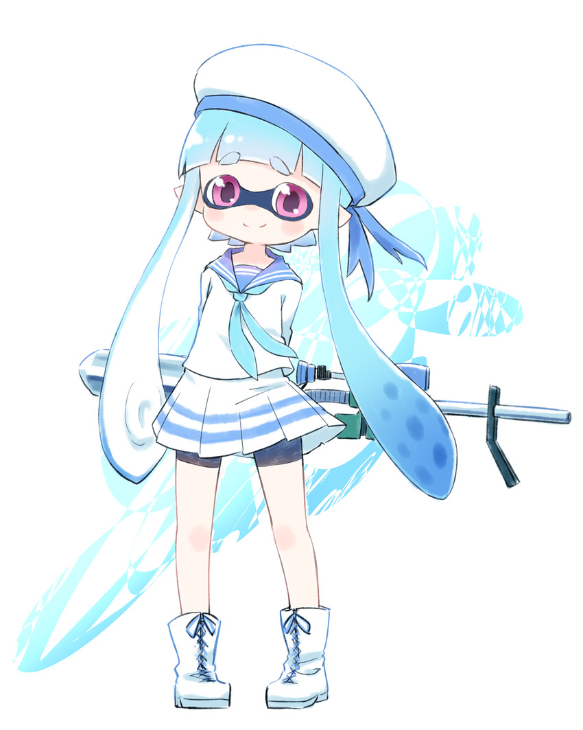 inkling player character and inkling girl (splatoon and 1 more) drawn by ayakashi_(monkeypanch)