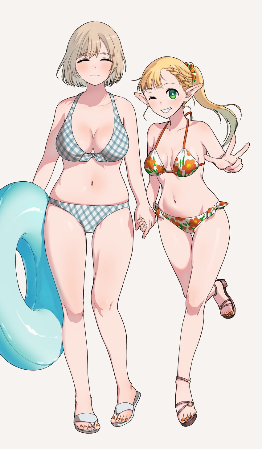 marcille donato and falin touden (dungeon meshi) drawn by kakukau