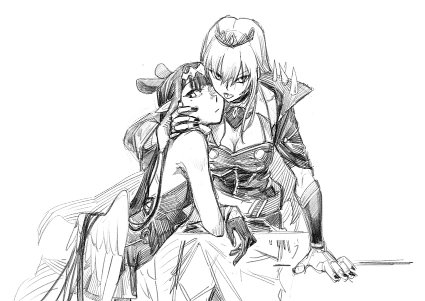 mori calliope and ninomae ina'nis (hololive and 1 more) drawn by guiyu_(nocaudal)