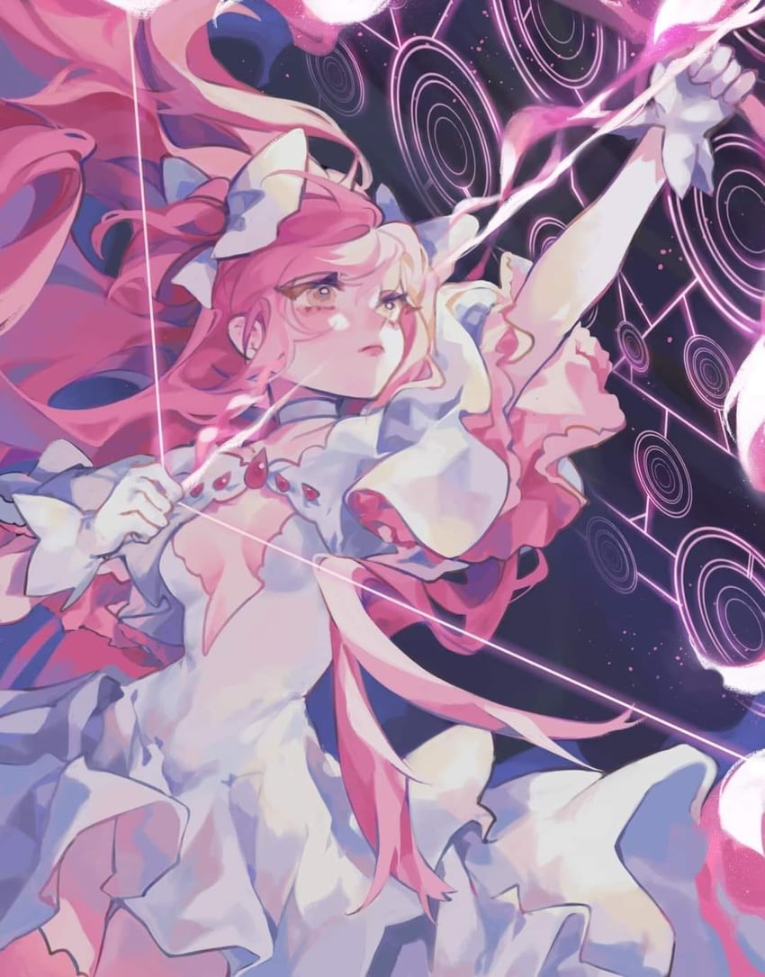 kaname madoka and ultimate madoka (mahou shoujo madoka magica) drawn by miihanatochan