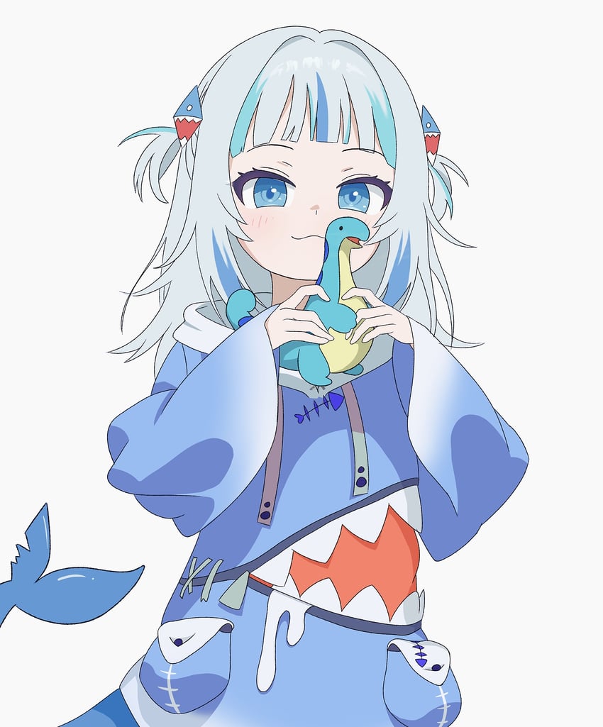 gawr gura and relaxaurus (hololive and 2 more) drawn by ogossi