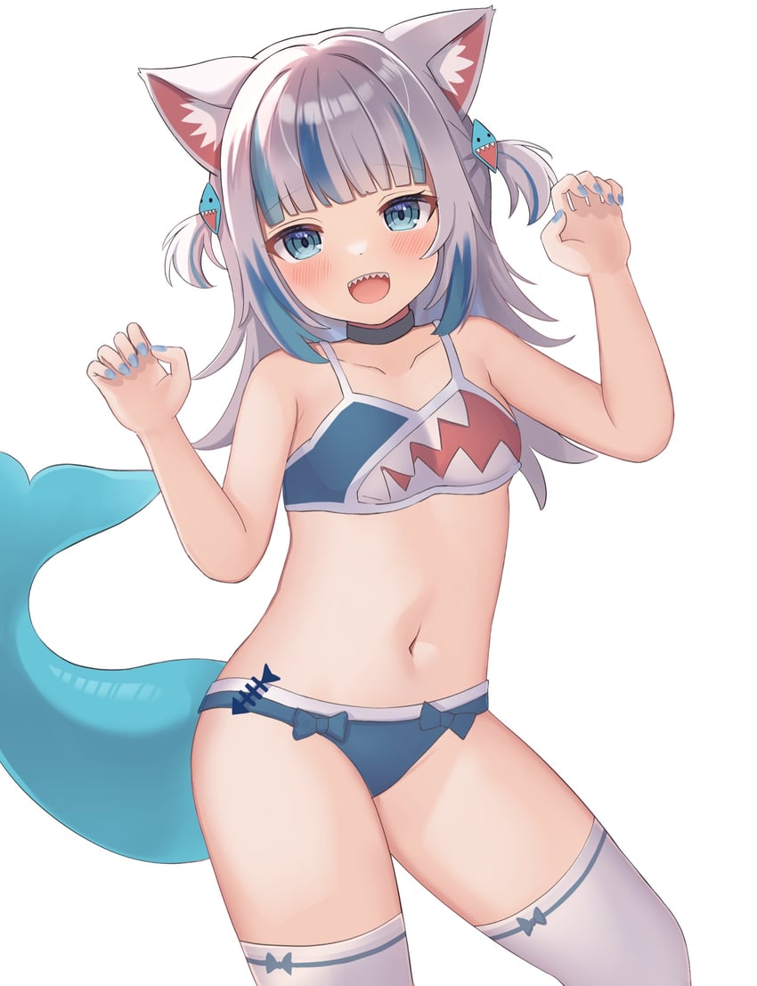 gawr gura (hololive and 1 more) drawn by nekopurin_(nyanko_prin)