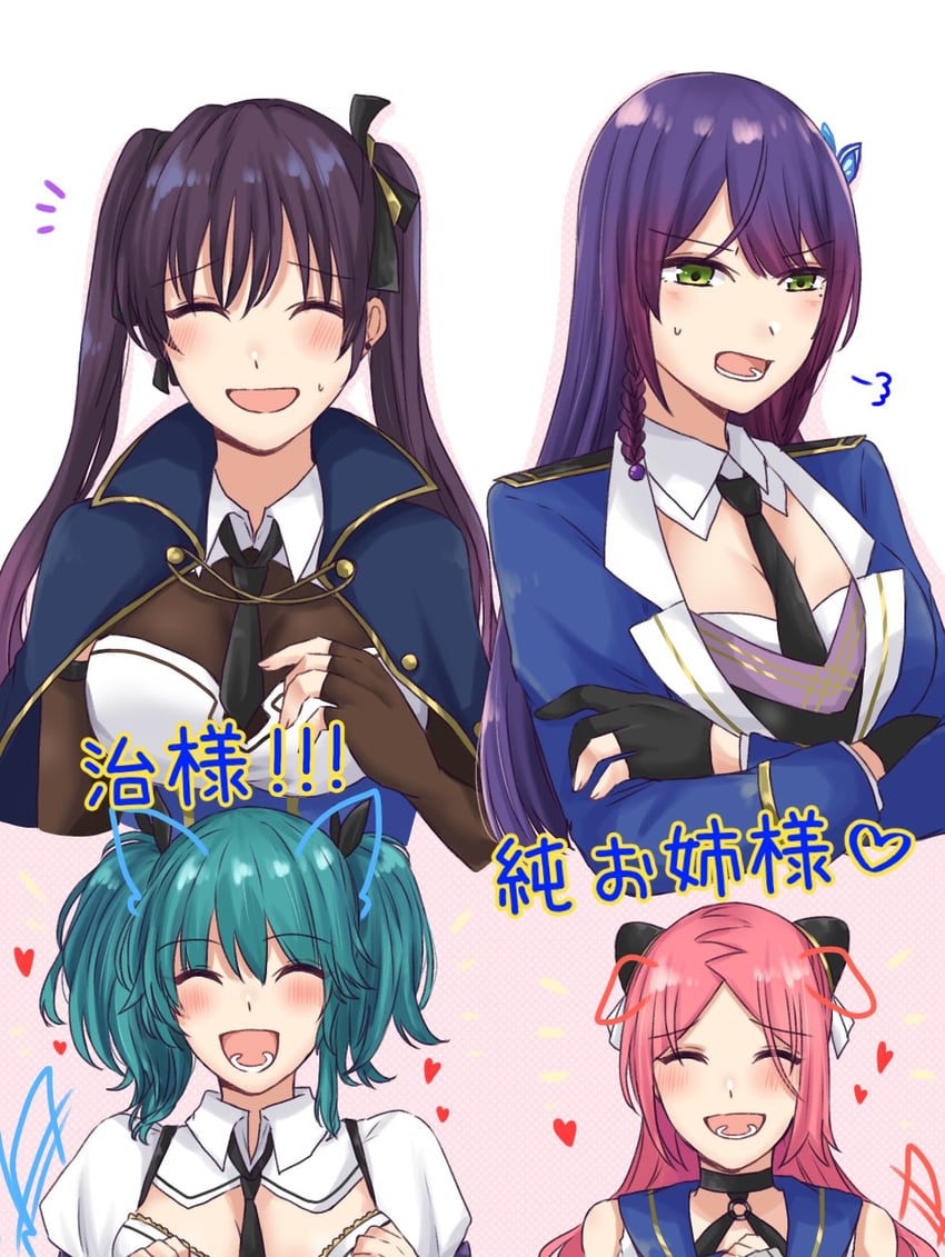 funada kiito, shiba tomoshibi, hishida haru, and suzuki chinami (assault lily) drawn by nigari_(ngari_0115)