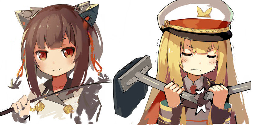 deutschland and ryuujou (warship girls r) drawn by lino-lin