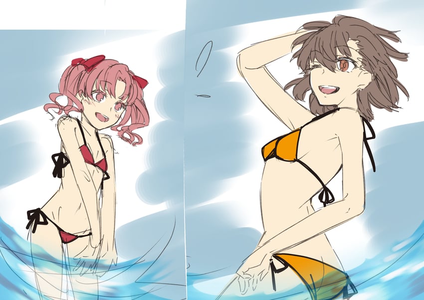 misaka mikoto and shirai kuroko (toaru majutsu no index and 1 more) drawn by higashizukihi_sei
