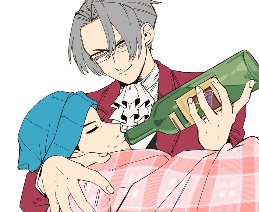 phoenix wright and miles edgeworth (ace attorney) drawn by dajiobjaction