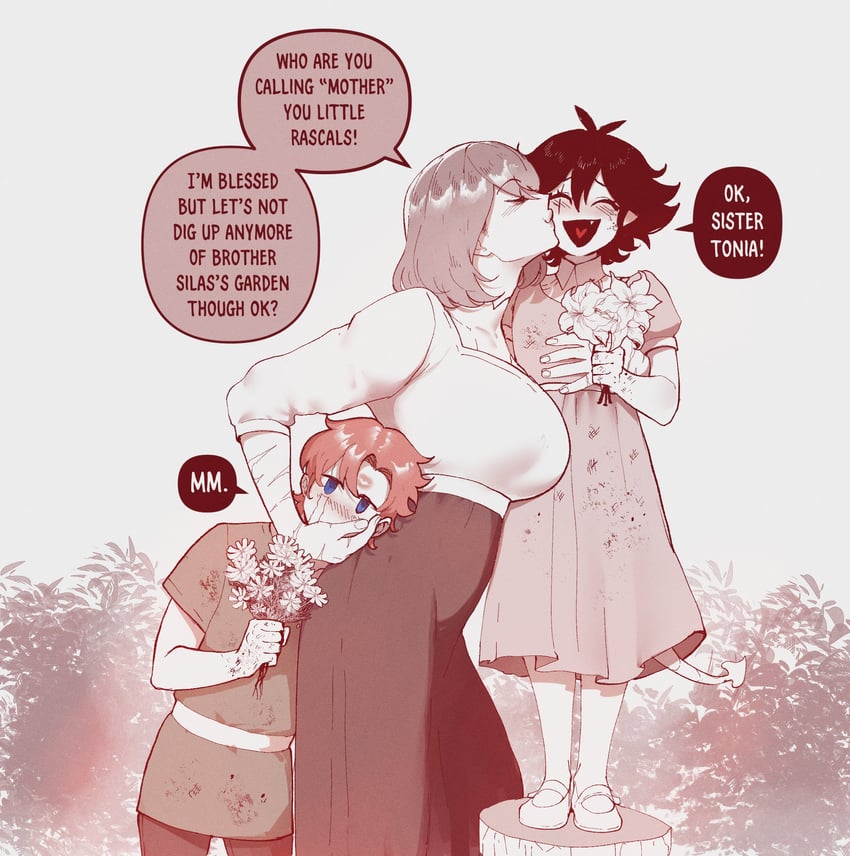 sister almonde, mikhail, and tonia (original and 1 more) drawn by nyantcha