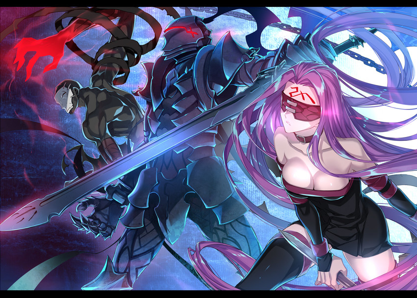 medusa, berserker, and hassan of the cursed arm (fate and 2 more) drawn by ycco_(estrella)