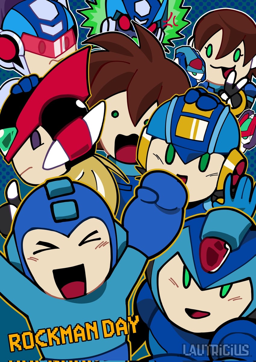 zero, x, aile, mega man, zero(z), and 6 more (mega man and 5 more) drawn by lautricius