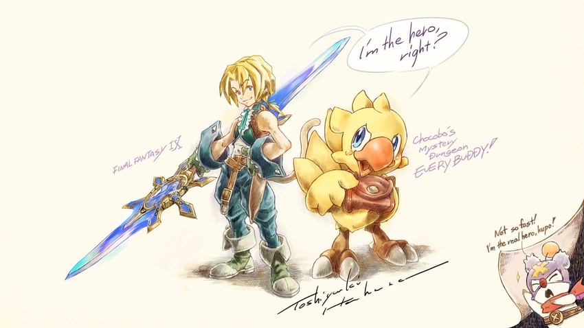 moogle and zidane tribal (final fantasy and 3 more) drawn by itahana_toshiyuki