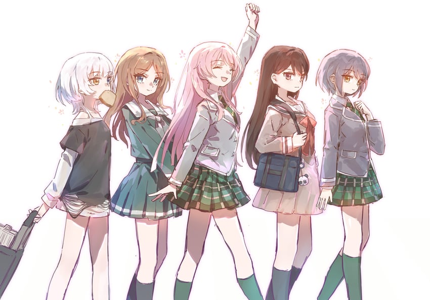 chihaya anon, nagasaki soyo, shiina taki, takamatsu tomori, and kaname raana (bang dream! and 1 more) drawn by sao7
