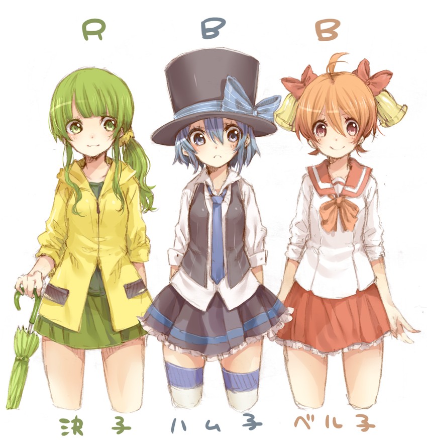 bellko, hamko, and ketsuko (original and 1 more) drawn by rojiko