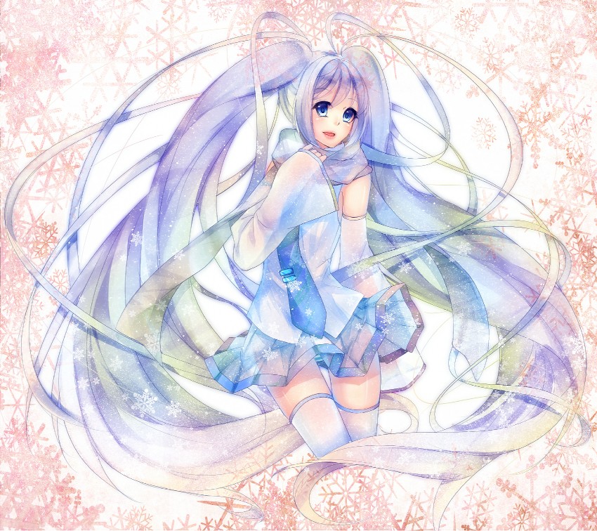 hatsune miku and yuki miku (vocaloid) drawn by murasawa_kyara