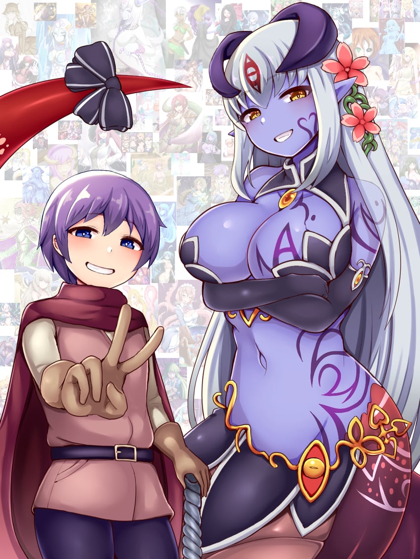 luka and alipheese fateburn xvi (mon-musu quest!) drawn by raichi_(ddq0246)