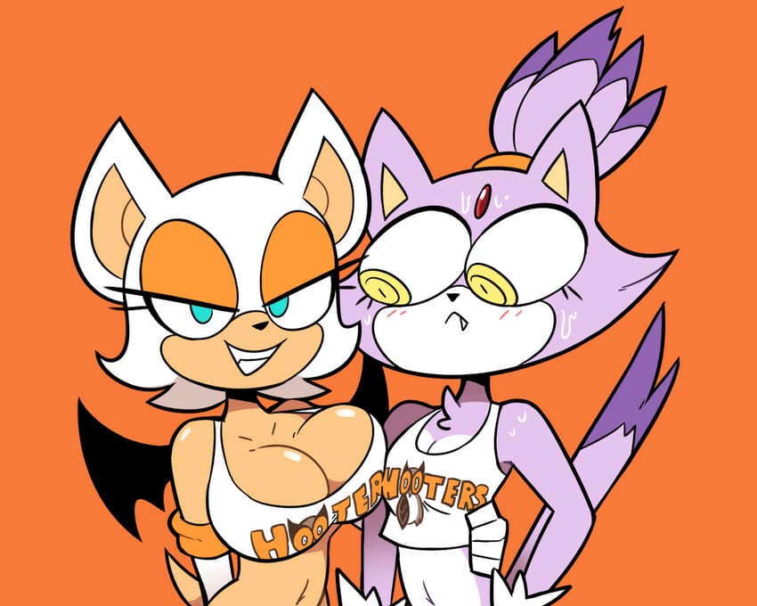 blaze the cat, rouge the bat, and hootie the owl (sonic and 1 more) drawn by miscon
