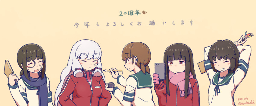 fubuki, murakumo, hatsuyuki, miyuki, fubuki kai ni, and 2 more (kantai collection) drawn by nakaaki_masashi