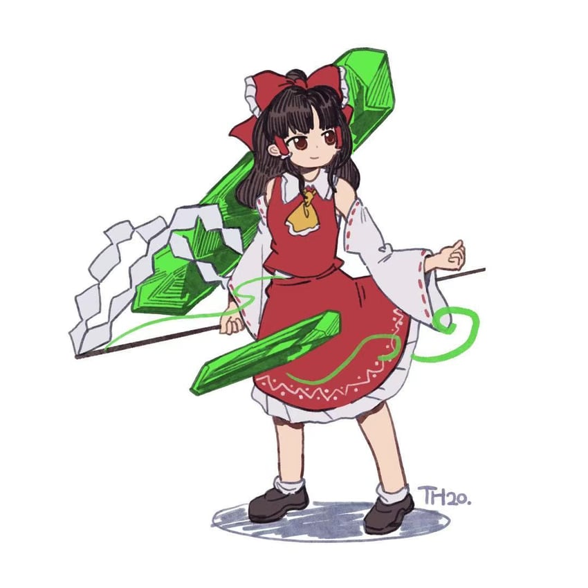 hakurei reimu (touhou and 1 more) drawn by shishui_guima