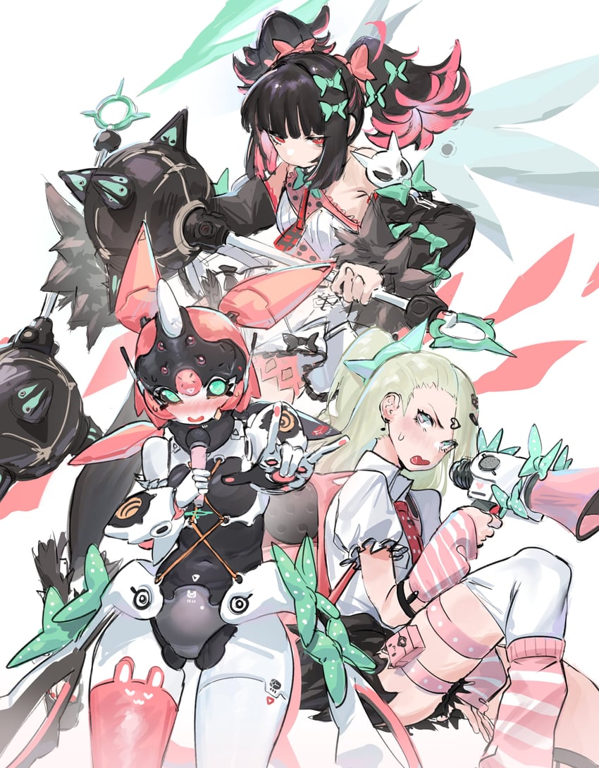 chinatsu remiel, yutane johiel, and rokudu sariel (zenless zone zero) drawn by reallycute456