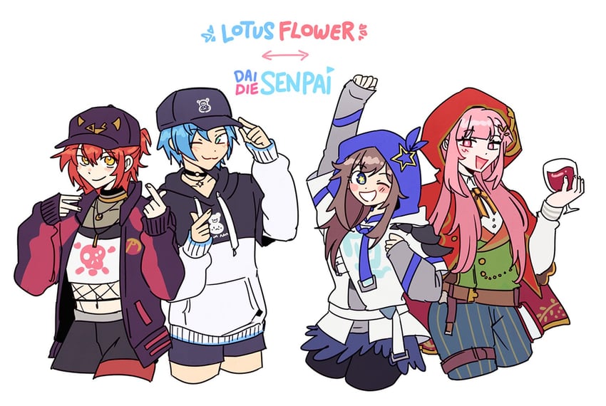 mori calliope, tokino sora, hanasaki miyabi, and regis altare (hololive and 3 more) drawn by ministarfruit