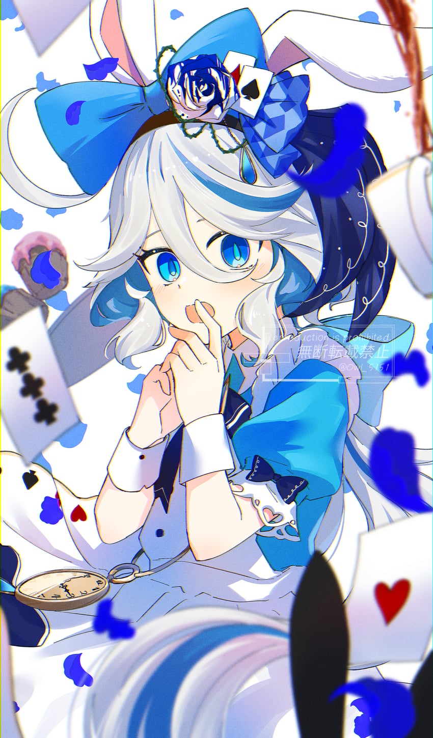 furina and alice (genshin impact and 1 more) drawn by owl_5151