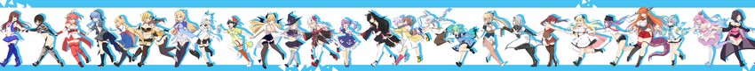 houshou marine, shirakami fubuki, hoshimachi suisei, usada pekora, nekomata okayu, and 24 more (hololive and 1 more) drawn by sesield