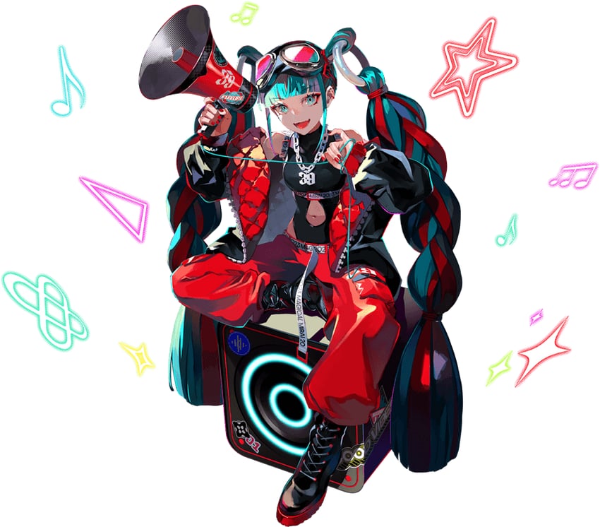 hatsune miku and magical mirai miku (vocaloid and 1 more) drawn by lam_(ramdayo)