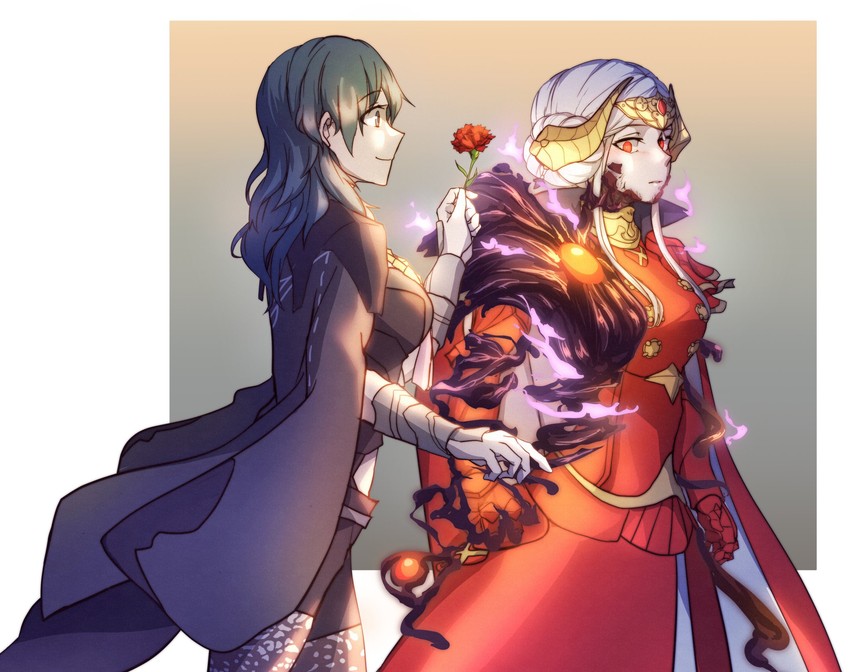 female byleth and edelgard von hresvelg (fire emblem and 2 more) drawn by usbgrumble