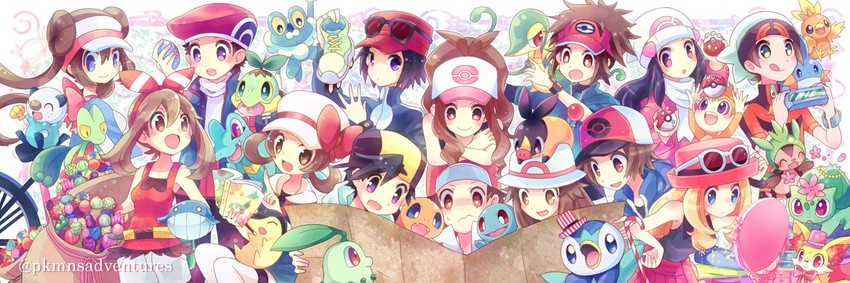 dawn, may, rosa, hilda, red, and 27 more (pokemon and 9 more) drawn by cocoloco