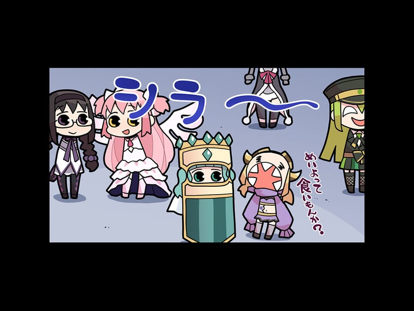 akemi homura, kaname madoka, ultimate madoka, alina gray, futaba sana, and 2 more (mahou shoujo madoka magica and 1 more) drawn by papa_(shimeguru)