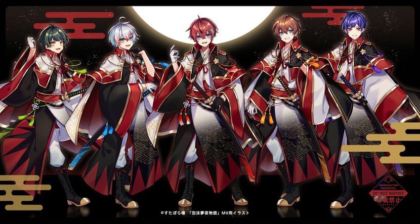coe., kuni, kottaro, relu, and kisaragi you (starlight polaris) drawn by aononchi