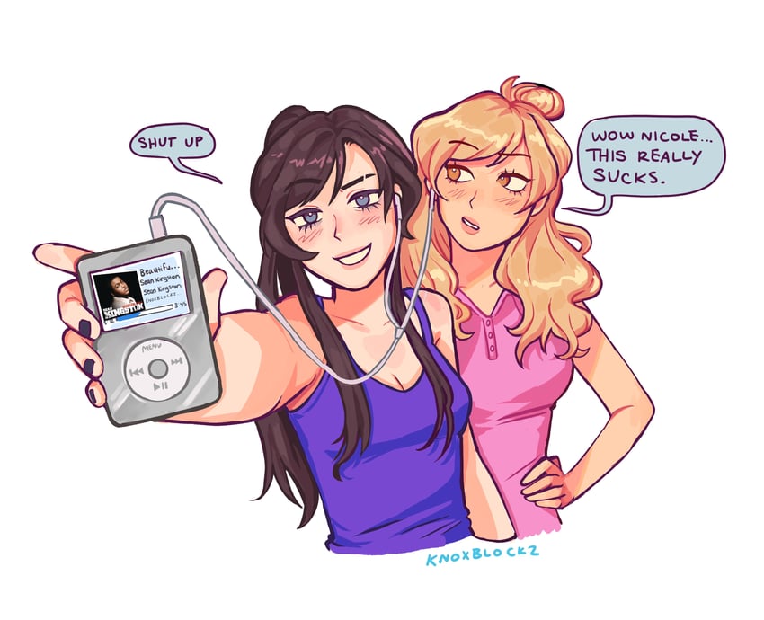 nicole, jecka, and sean kingston (apple inc. and 1 more) drawn by knoxblockz