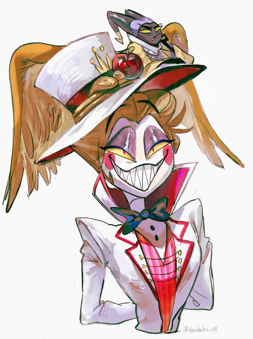 lucifer morningstar and adam (hazbin hotel) drawn by dondoko_00