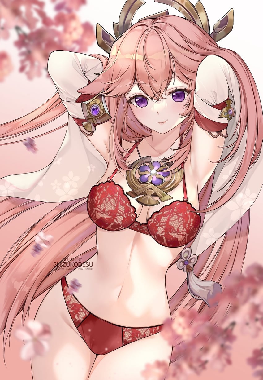 yae miko (genshin impact) drawn by shizukodesu