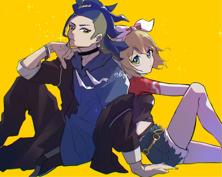 irida and adaman (pokemon and 1 more) drawn by nirugiri_(nirgy)
