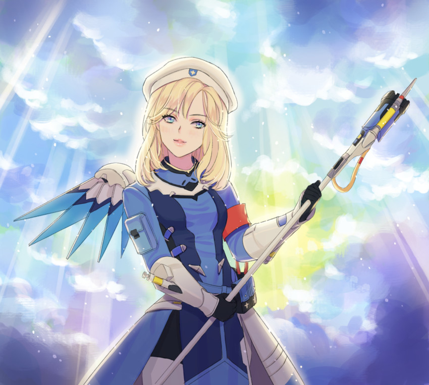mercy and combat medic ziegler (overwatch and 1 more) drawn by snana
