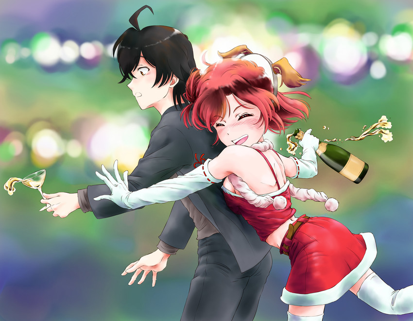 yuigahama yui and hikigaya hachiman (yahari ore no seishun lovecome wa machigatteiru.) drawn by marutaya